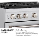 ZLINE Autograph 36-Inch Paramount DuoPro Gas Range in Black Stainless Steel with Champagne Bronze Helix Handle (PSGRBZ-36-KCB)
