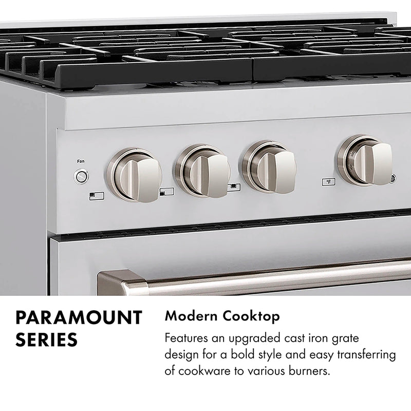 ZLINE 30-Inch 4.2 cu. ft. Paramount Dual Fuel Range with 4 Burner DuoPro™ Cooktop and Electric Convection Oven in Black Stainless Steel (PSDRB-30)