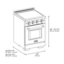 ZLINE 24-Inch, 3.2 Cu. Ft. Paramount Induction Range with 3 Element Cooktop and Electric Convection Oven in Stainless Steel (SINR24)