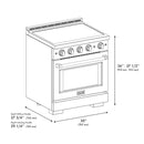ZLINE 30-Inch 4.2 Cu. Ft. Paramount Induction Range with 4 Element Cooktop and Electric Convection Oven in Black Stainless Steel (SINRB-30)