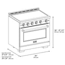 ZLINE 36-Inch, 5.2 Cu. Ft. Paramount Induction Range with 5 Element Cooktop and Electric Convection Oven in Stainless Steel (SINR36)