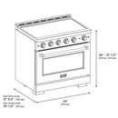 ZLINE 4-Piece Appliance Package - 36-Inch Autograph Edition Induction Range, Wall Mount Range Hood, 36-Inch French Door Refrigerator, and Dishwasher in Stainless Steel with Gold Trim