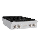 ZLINE Paramount 30-Inch Gas Rangetop with 4 Burners and Porcelain Cooktop in Stainless Steel (SRT30)