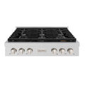 ZLINE Paramount 36-Inch Gas Rangetop with 6 Burners and Porcelain Cooktop in Stainless Steel (SRT36)