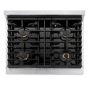 ZLINE Autograph Edition 30-Inch Paramount Gas Rangetop with 4 Burners and Porcelain Cooktop in Stainless Steel with Matte Black Accents (SRTZ-30-MB)