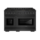 ZLINE 48-Inch 6.7 cu. ft. Paramount Dual Fuel Range with 8 Burner DuoPro™ Cooktop and Dual Ovens in Black Stainless Steel (PSDRB-48)