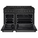 ZLINE 48-Inch 6.7 cu. ft. Paramount Dual Fuel Range with 8 Burner DuoPro™ Cooktop and Dual Ovens in Black Stainless Steel (PSDRB-48)
