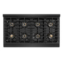 ZLINE 48-Inch 6.7 cu. ft. Paramount Dual Fuel Range with 8 Burner DuoPro™ Cooktop and Dual Ovens in Black Stainless Steel (PSDRB-48)
