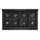 ZLINE Autograph Edition 48-Inch 6.7 cu. ft. Paramount Dual Fuel Range with 8 Burner DuoPro™ Cooktop and Dual Ovens in Black Stainless Steel and Polished Gold Accents (PSDRBZ-48-G)