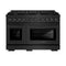 ZLINE 48-Inch 6.7 cu. ft. Paramount Double Oven Dual Fuel Range in Black Stainless Steel with 8 Brass Burners (SDRB-BR-48)