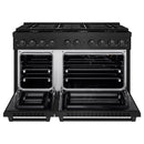 ZLINE 5-Piece Appliance Package - 48-Inch Paramount Gas Range, Wall Mount Range Hood, 36-Inch French Door Refrigerator, Dishwasher, and 30-Inch Microwave Drawer in Black Stainless Steel