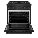 ZLINE 30-Inch Paramount Gas Range with 4.2 cu. ft. Convection Gas Oven in Black Stainless Steel with 4 Brass Burners (SGRB-BR-30)