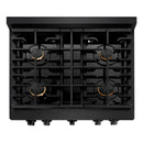 ZLINE 30-Inch Paramount Gas Range with 4.2 cu. ft. Convection Gas Oven in Black Stainless Steel with 4 Brass Burners (SGRB-BR-30)