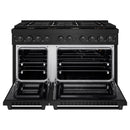 ZLINE 48-Inch Paramount Gas Range with 8 Gas Brass Burners and 6.7 cu. ft. Gas Double Oven in Black Stainless Steel (SGRB-BR-48)