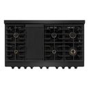 ZLINE 48-Inch Paramount Gas Range with 8 Gas Brass Burners and 6.7 cu. ft. Gas Double Oven in Black Stainless Steel (SGRB-BR-48)