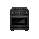 ZLINE 30-Inch 4.2 cu. ft. Paramount Gas Range with 4 Burner DuoPro™ Cooktop and Convection Gas Oven in Black Stainless Steel (PSGRB-30)