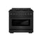 ZLINE 36-Inch 5.2 cu. ft. Paramount Gas Range with 6 Burner DuoPro™ Cooktop and Convection Gas Oven in Black Stainless Steel (PSGRB-36)