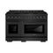 ZLINE 48-Inch 6.7 cu. ft. Paramount Gas Range with 8 Burner DuoPro™ Cooktop and Dual Ovens in Black Stainless Steel (PSGRB-48)
