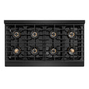 ZLINE 48-Inch 6.7 cu. ft. Paramount Gas Range with 8 Burner DuoPro™ Cooktop and Dual Ovens in Black Stainless Steel (PSGRB-48)