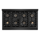 ZLINE Autograph Edition 48-Inch 6.7 cu. ft. Paramount Gas Range with 8 Burner DuoPro™ Cooktop and Dual Ovens in Black Stainless Steel and Polished Gold Accents (PSGRBZ-48-G)
