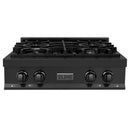 ZLINE 30-Inch Legacy Gas Rangetop with 4 Burners and Porcelain Cooktop in Black Stainless Steel (RTB-30)