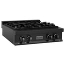 ZLINE 30-Inch Legacy Gas Rangetop with 4 Burners and Porcelain Cooktop in Black Stainless Steel (RTB-30)