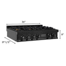 ZLINE 3-Piece Appliance Package - 36 in. Rangetop, Wall Oven, & Wall Mount Range Hood in Black Stainless Steel