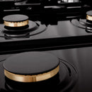 ZLINE 3-Piece Appliance Package - 36 in. Rangetop, Wall Oven, & Wall Mount Range Hood in Black Stainless Steel
