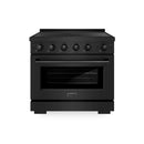 ZLINE 36-Inch 5.2 cu. ft. Paramount Induction Range with 5 Element Cooktop and Electric Convection Oven in Black Stainless Steel (SINRB-36)