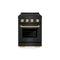ZLINE Autograph Edition 24-Inch 3.2 Cu. Ft. Paramount Induction Range with 3 Element Cooktop and Electric Convection Oven in Black Stainless Steel with Polished Gold Accents (SINRBZ-24-G)