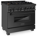 ZLINE 36-inch Legacy Series Black Stainless 4.6 Cu.Ft. 6 Gas Burner/Electric Oven Range with Brass Burners (RAB-BR-36)