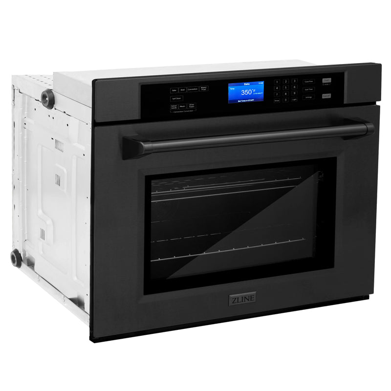 ZLINE 30-Inch Professional Single Wall Oven with Self Clean and True Convection in Black Stainless Steel (AWS-30-BS)