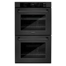 ZLINE 5-Piece Appliance Package - 30-Inch Rangetop with Brass Burners, Refrigerator, 30-Inch Electric Double Wall Oven, 3-Rack Dishwasher, and Convertible Wall Mount Hood in Black Stainless Steel (5KPR-RTBRH30-AWDDWV)