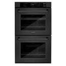 ZLINE 3-Piece Appliance Package - 30-Inch Rangetop, Double Wall Oven, and Convertible Wall Mount Range Hood in Black Stainless Steel (3KP-RTBRH30-AWD)