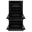 ZLINE 5-Piece Appliance Package - 30-Inch Rangetop with Brass Burners, Refrigerator, 30-Inch Electric Double Wall Oven, 3-Rack Dishwasher, and Convertible Wall Mount Hood in Black Stainless Steel (5KPR-RTBRH30-AWDDWV)