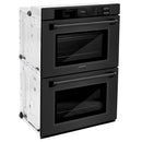 ZLINE 3-Piece Appliance Package - 30-Inch Rangetop, Over-the-Range Microwave Oven, and  Double Wall Oven in Black Stainless Steel (3KP-RTBOTRH30-AWD)