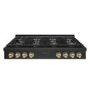 ZLINE Autograph Edition 48-Inch Paramount Gas Rangetop with 8 Burner DuoPro™ Cooktop in Black Stainless Steel and Champagne Bronze Accents (PSRTBZ-48-CB)