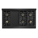 ZLINE Autograph Edition 48-Inch Paramount Gas Rangetop with 8 Burner DuoPro™ Cooktop in Black Stainless Steel and Polished Gold Accents (PSRTBZ-48-G)