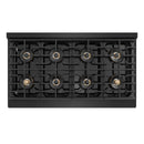 ZLINE Autograph Edition 48-Inch Paramount Gas Rangetop with 8 Burner DuoPro™ Cooktop in Black Stainless Steel and Polished Gold Accents (PSRTBZ-48-G)