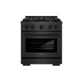 ZLINE 30-Inch 4.2 Cu. Ft. Paramount Dual Fuel Range with Gas Cooktop in Black Satin Stainless Steel with 4 Brass Burners (SDRBS-BR-30)