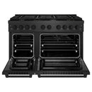 ZLINE 48-Inch 6.7 Cu. Ft. Paramount Double Oven Dual Fuel Range in Black Satin Stainless Steel with 8 Brass Burners (SDRBS-BR-48)