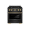ZLINE Autograph 30-Inch 4.2 Cu. Ft. Paramount Dual Fuel Range with 4 Burner Gas Cooktop in Black Satin with Gold Accents (SDRBSZ-30-G)