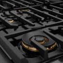 ZLINE Autograph 48-Inch 6.7 Cu. Ft. Paramount Dual Fuel Range with 8 Burner Gas Cooktop in Black Satin and Gold Accents (SDRBSZ-48-G)