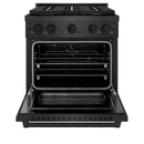 ZLINE 30-Inch 4.2 Cu. Ft. Paramount Dual Fuel Range with 4 Burner DuoPro Cooktop in Black Satin Stainless Steel (PSDRBS-30)