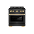 ZLINE Autograph 30-Inch 4.2 Cu. Ft. Paramount Dual Fuel Range with 4 Burner DuoPro Cooktop in Black Satin and Gold Accents (PSDRBSZ-30-G)