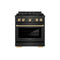 ZLINE Autograph 30-Inch 4.2 Cu. Ft. Paramount Dual Fuel Range with 4 Burner DuoPro Cooktop in Black Satin and Gold Accents (PSDRBSZ-30-G)