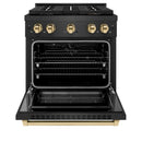 ZLINE Autograph 30-Inch 4.2 Cu. Ft. Paramount Dual Fuel Range with 4 Burner DuoPro Cooktop in Black Satin and Gold Accents (PSDRBSZ-30-G)