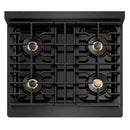 ZLINE Autograph 30-Inch 4.2 Cu. Ft. Paramount Dual Fuel Range with 4 Burner DuoPro Cooktop in Black Satin and Gold Accents (PSDRBSZ-30-G)