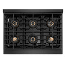 ZLINE Designer 36-Inch 5.2 Cu. Ft. Dual Fuel Range with 6 Burner DuoPro Cooktop in Black Satin with Black and Champagne Accents (PSDRBSZ-36-MBCB)