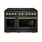 ZLINE Autograph 48-Inch 6.7 Cu. Ft. Paramount Dual Fuel Range with 8 Burner DuoPro Cooktop in Black Satin and Gold Accents (PSDRBSZ-48-G)